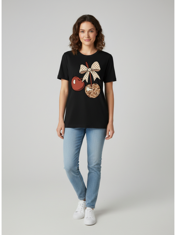 Brown Camo Cherries DTF Print