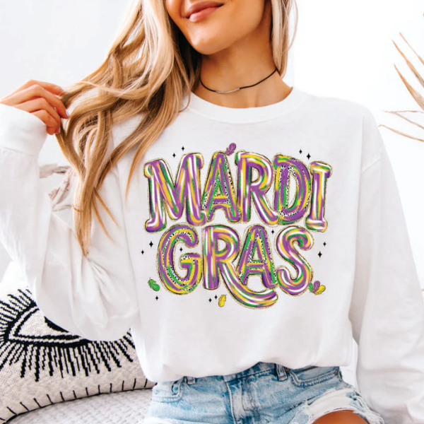 Brushstroke Mardi Gras DTF Print