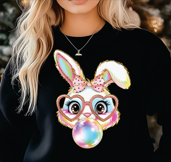 Bubble Easter Bunny w/Glasses DTF Print (TODDLER/YOUTH)