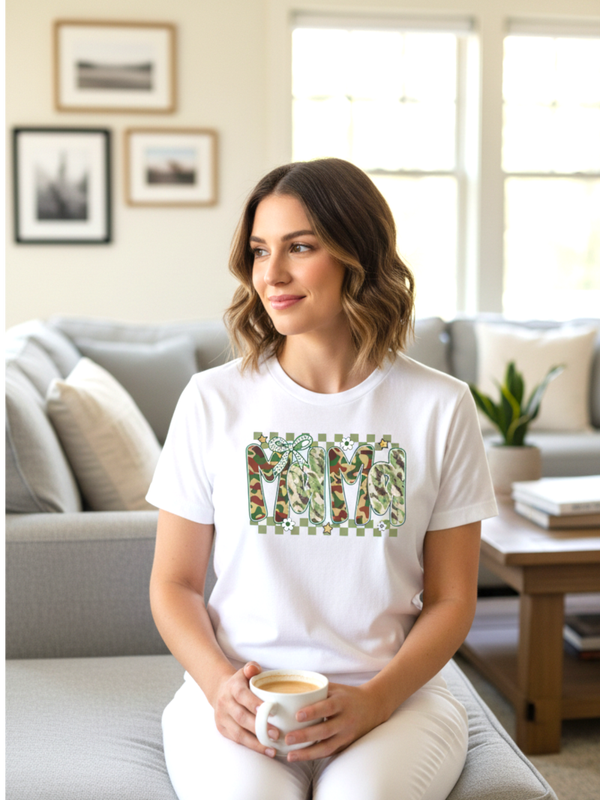 Camo MAMA With Bow DTF Print