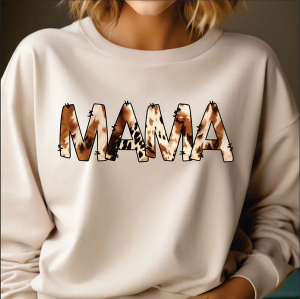 Brown Cow Hide MAMA DTF Print