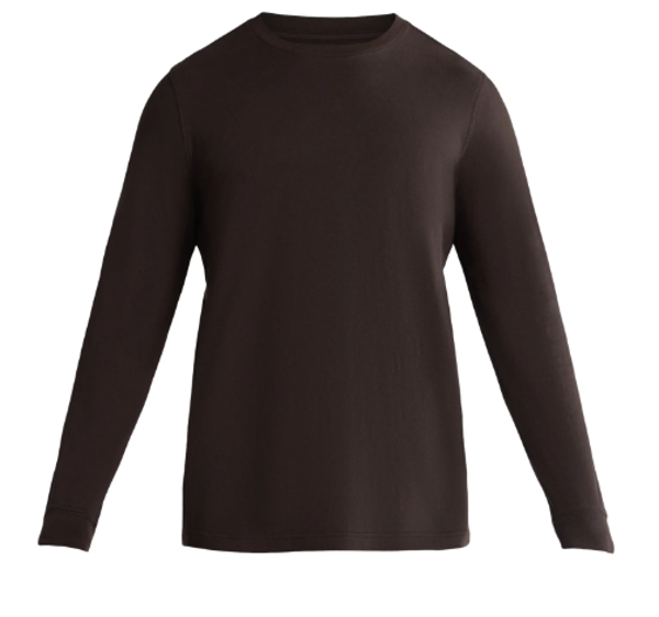 Adult Long Sleeve Unisex Tee CHOCOLATE BROWN