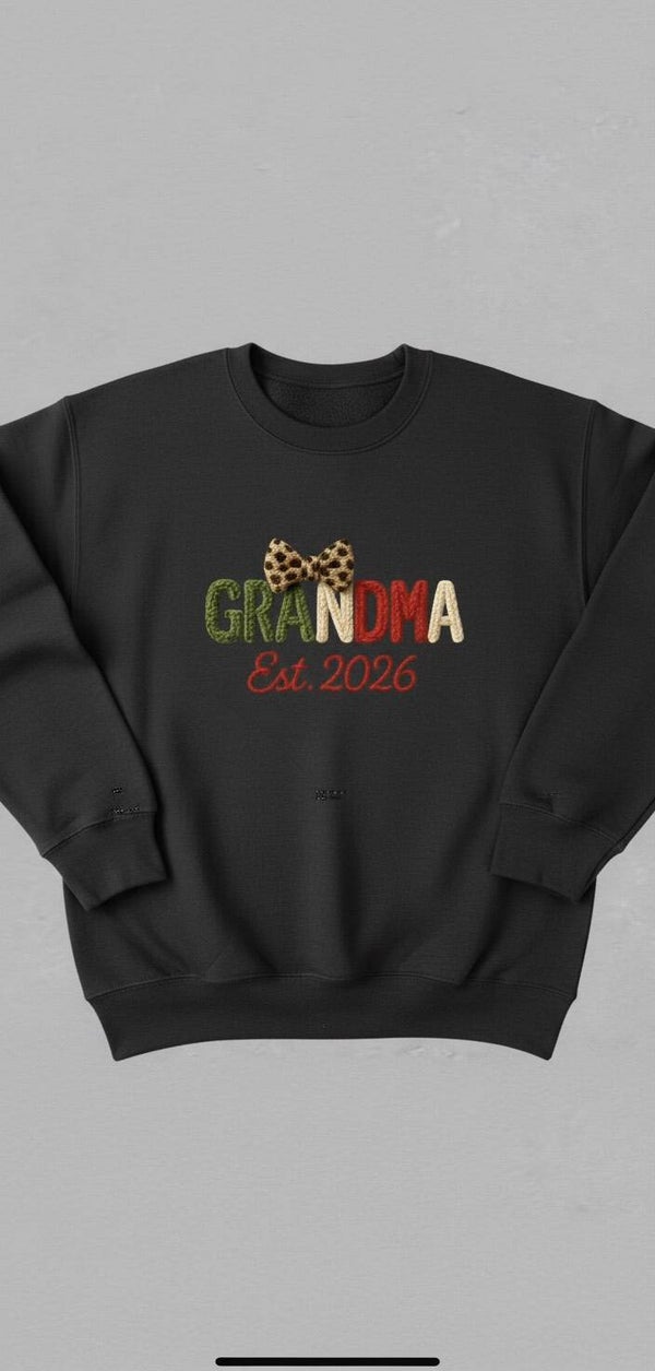Adorable Grandma Est 2026 DTF Print