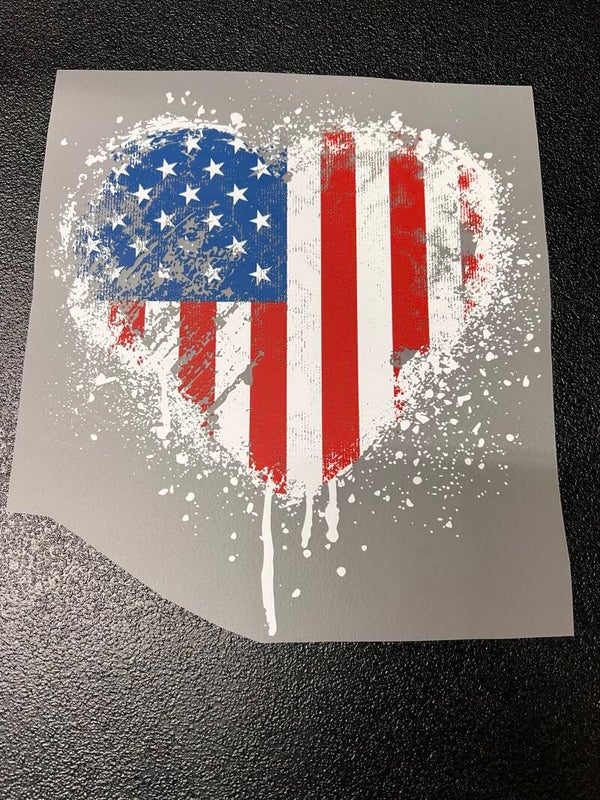 American Flag Heart Print