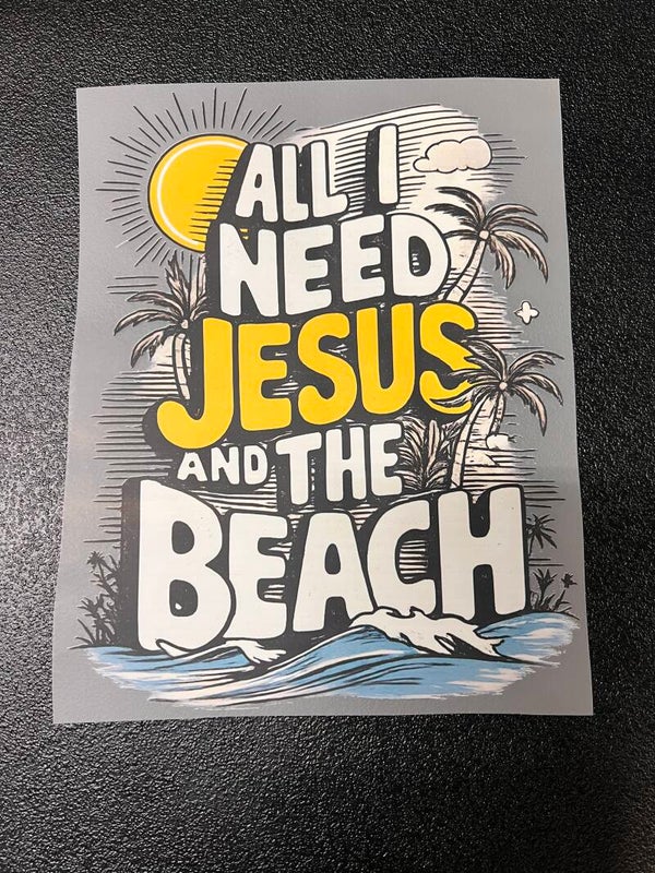 All I Need Jesus And The Beach Print