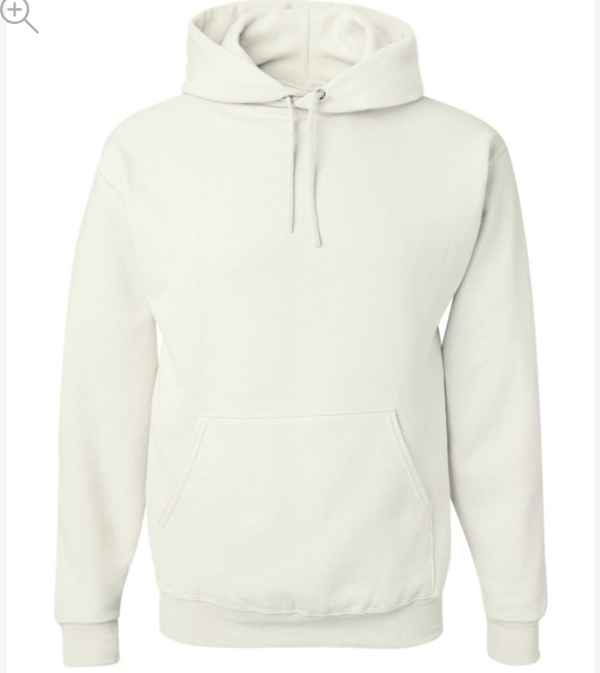 Jerzees Adult Unisex Hoodie WHITE