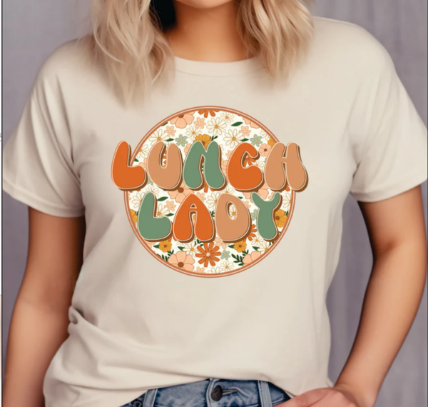 Floral Vintage Lunch Lady DTF Print