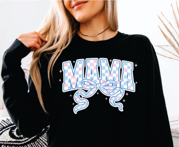 Pink and Blue MAMA DTF Print