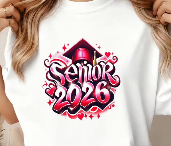 Red Senior 2026 DTF Print