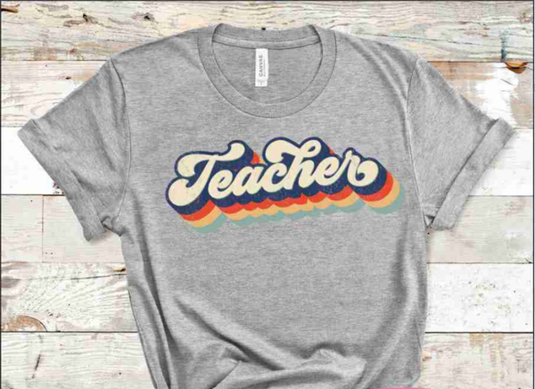 Retro Vibes Teacher DTF Print