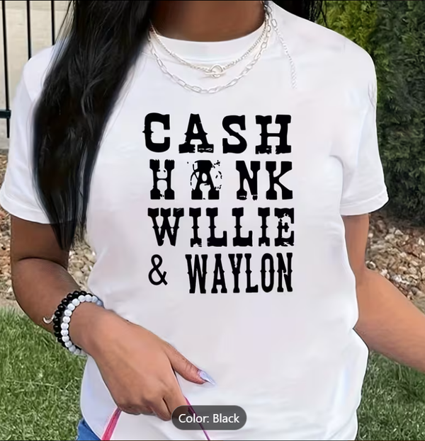 Cash, Hank, Willie & Waylon DTF Print