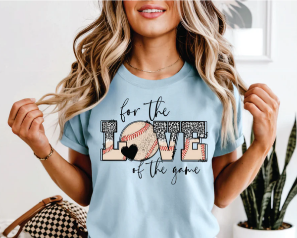 For The Love Of The Game Baseball Leopard Print DTF Print