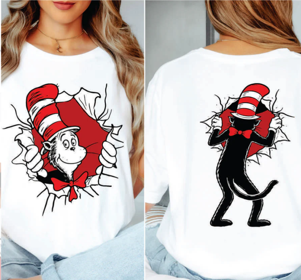 Cat In The Hat Full Front & Back Toddler & Youth Size Print
