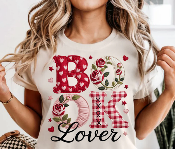 Faux Quilted Book Lover Print