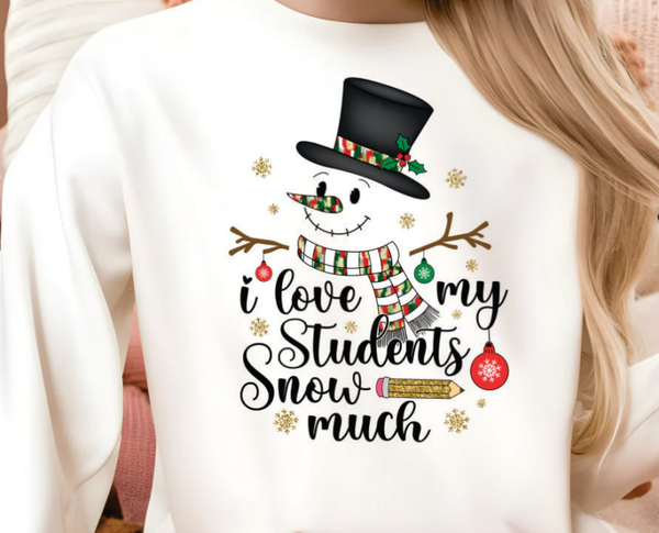Teacher I Love My Students Snow Much DTF Transfer Print