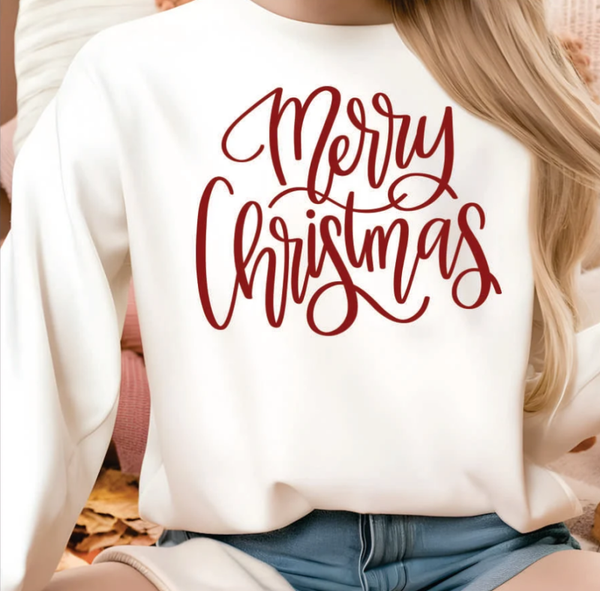 Red Merry Christmas DTF Transfer Print