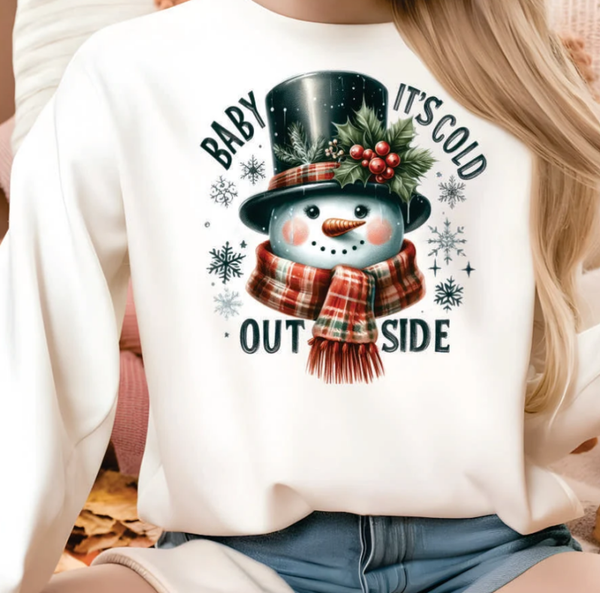 Baby It's Cold Outside Snowman DTF Transfer Print