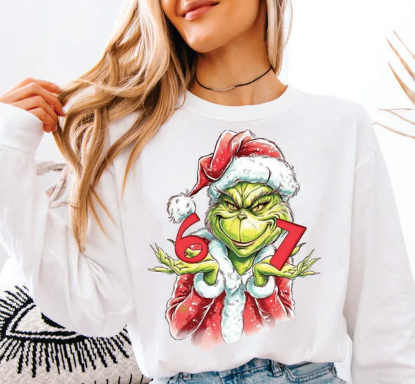 Grinch 6 7 DTF Transfer Print (Youth)