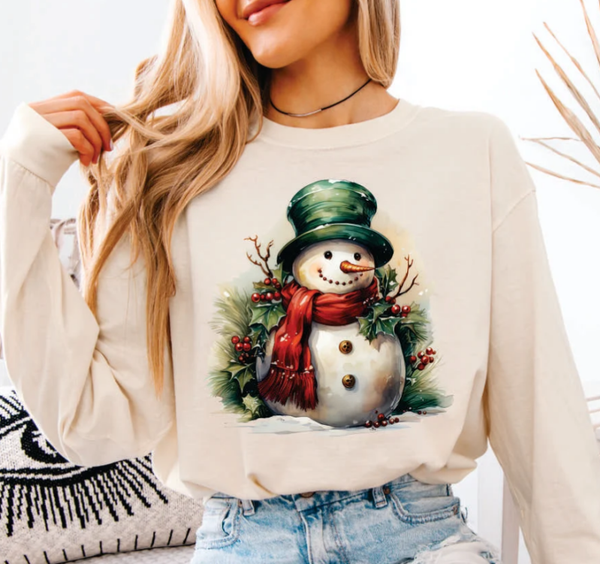 Snowman Illustration DTF Transfer Print