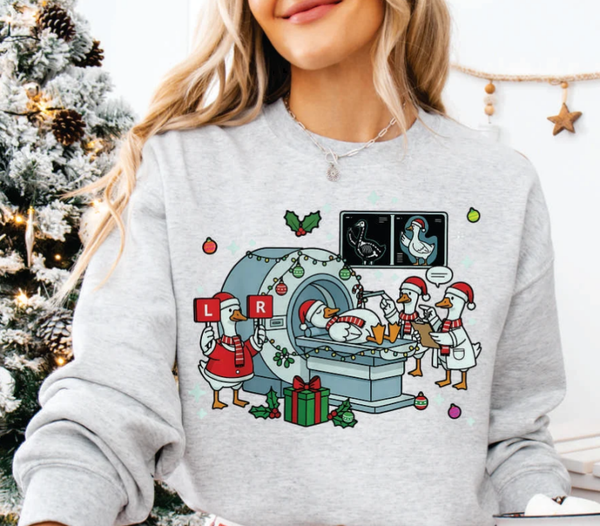 Christmas Radiation Geese Crew DTF Transfer Print