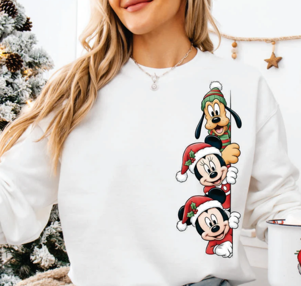 Disney Christmas Characters Side Print DTF Transfer Print