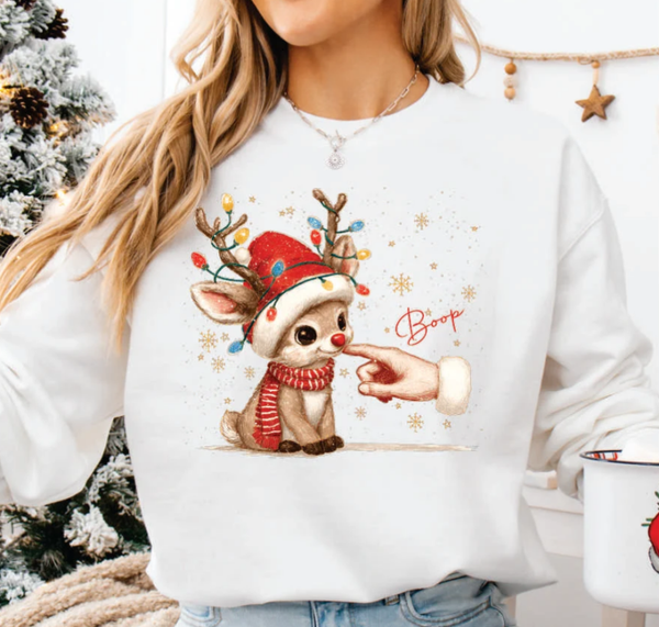 Santa & Reindeer BOOP DTF Transfer Print