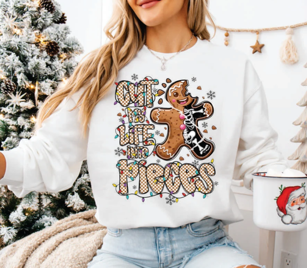 Gingerbread Person Cut My Life Into Pieces DTF Transfer Print