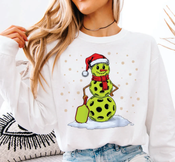 Pickleball Snowman DTF Transfer Print
