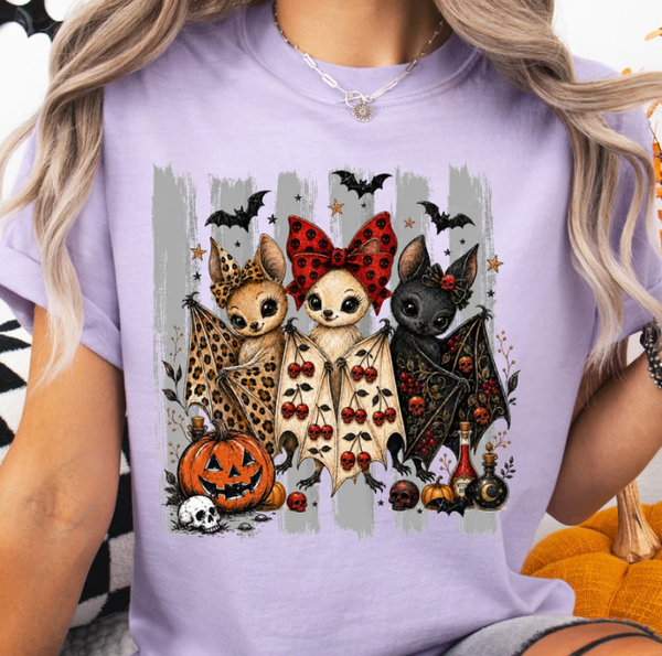 Cute Halloween Bats DTF **PRINT ONLY**