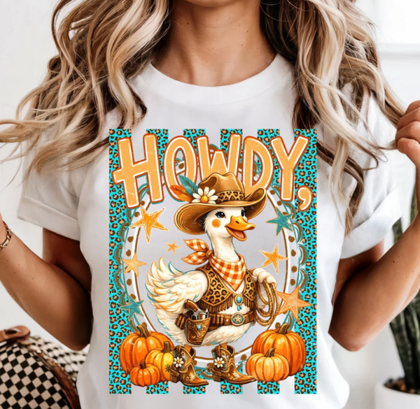 HOWDY Cowboy Duck DTF Print