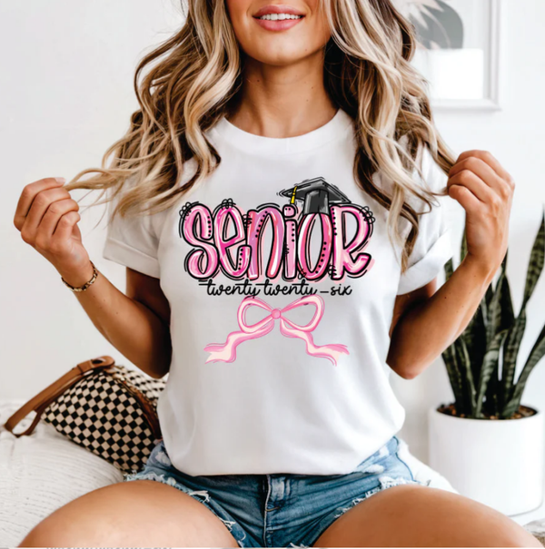 Pink Bow Senior 2026 DTF Print