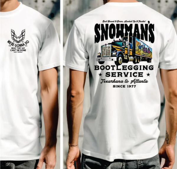 Snowman's Bootlegging Service Black DTF Print