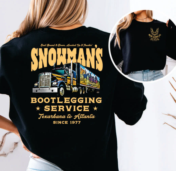 Snowman's Bootlegging Service Yellow DTF Print