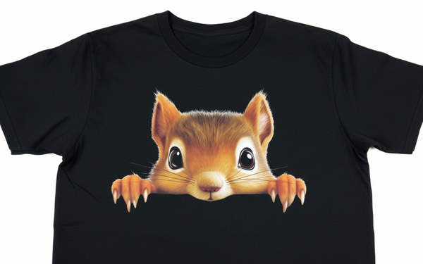 Squirrel Peaking DTF Print