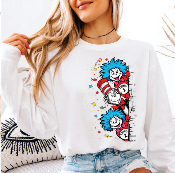 Dr. Suess Thing 1 & 2 Side View DTF Print (CHILD)