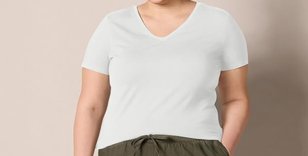 Women's V-Neck Tee WHITE