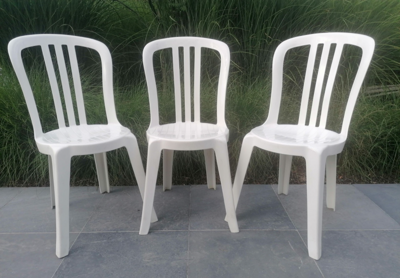 Witte stoel in PVC zonder leuning