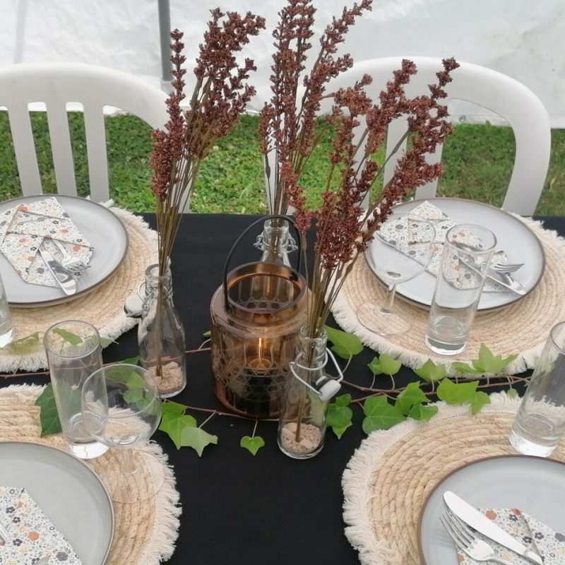 Kunstbloem paars/bruin