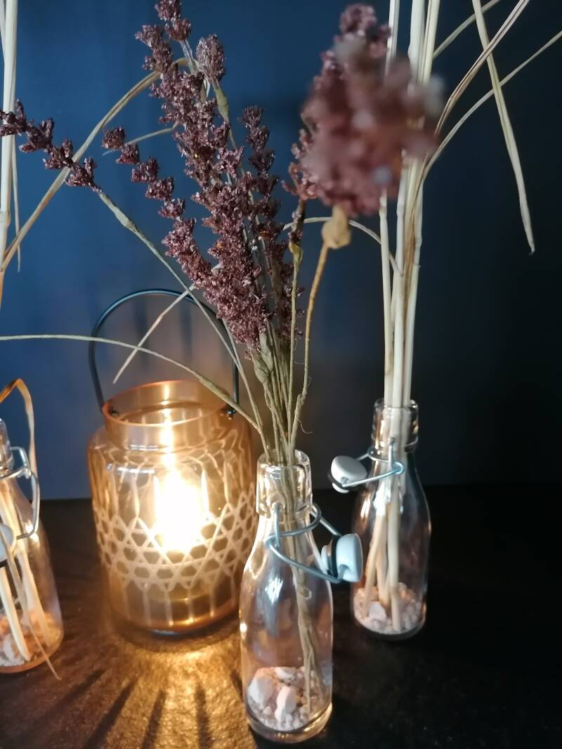 Kunstbloem paars/bruin