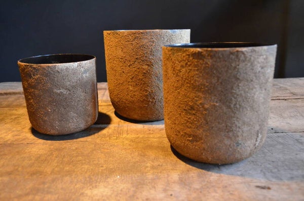 3 stoere bloempotten in Hoffz stijl