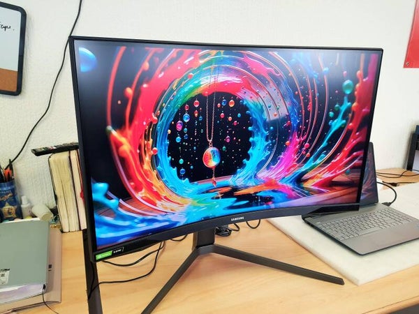 SAMSUNG Odyssey G75 LC27G75TQSUXEN Quad HD 27" Curved QLED Gaming Monitor - Black