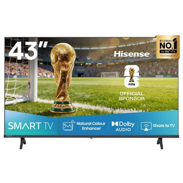 HISENSE H43A4QTUK 43" HD HDR10 VIDAA SMART TV – RRP £189