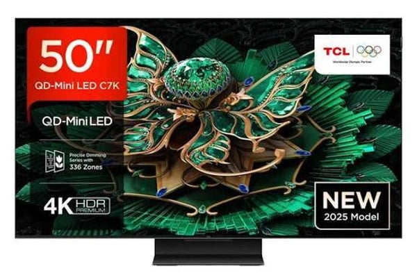 TCL 50C7K 50” QUANTUM DOT MINI LED 4K HDR10+ DOLBY VISION IQ 144HZ IMAX ENHANCED GOOGLE TV RRP £499