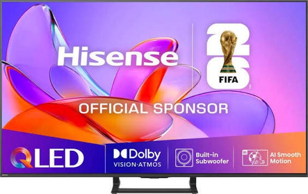 HISENSE 50A7QTUK 50” 4K QLED DOLBY VISION HDR10 SMART TV – 2026-27 RRP £349