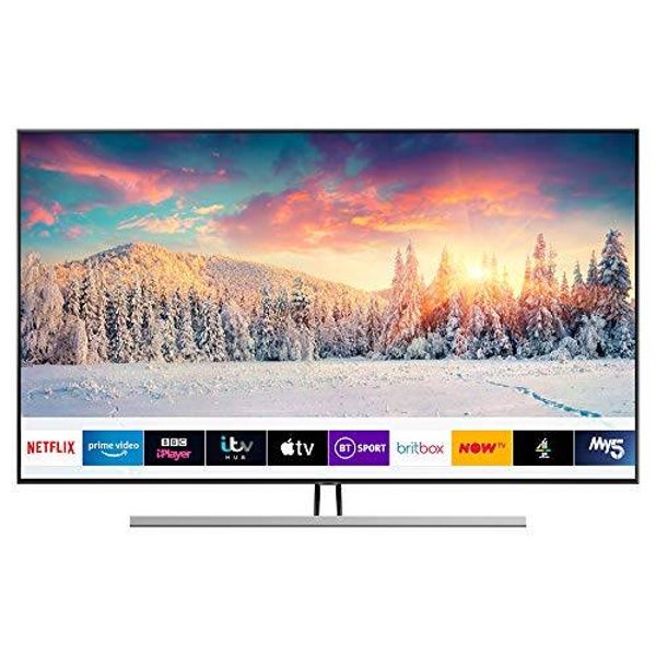 Samsung QE55Q85R QLED HDR 1500 4K Ultra HD Smart TV, 55" with TVPlus/Freesat HD & Apple TV App, Carbon Silver