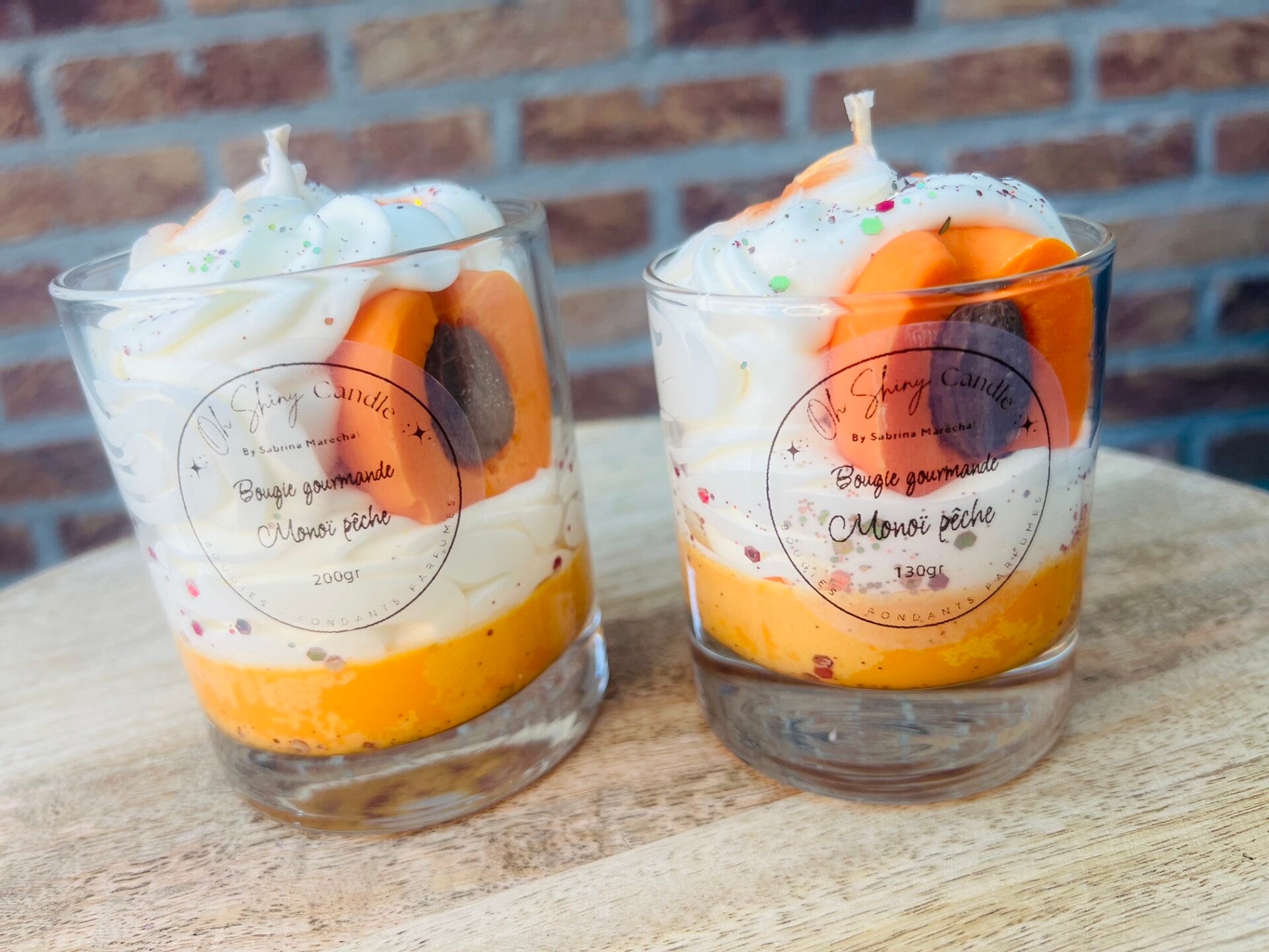 Bougie gourmande Monoï pêche