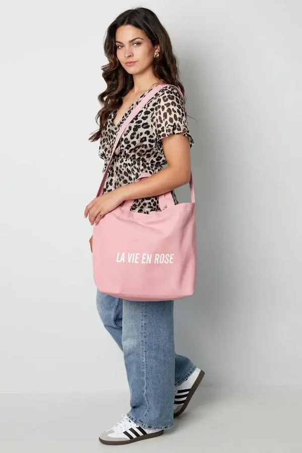 Canvas shopper “La Vie en Rose”