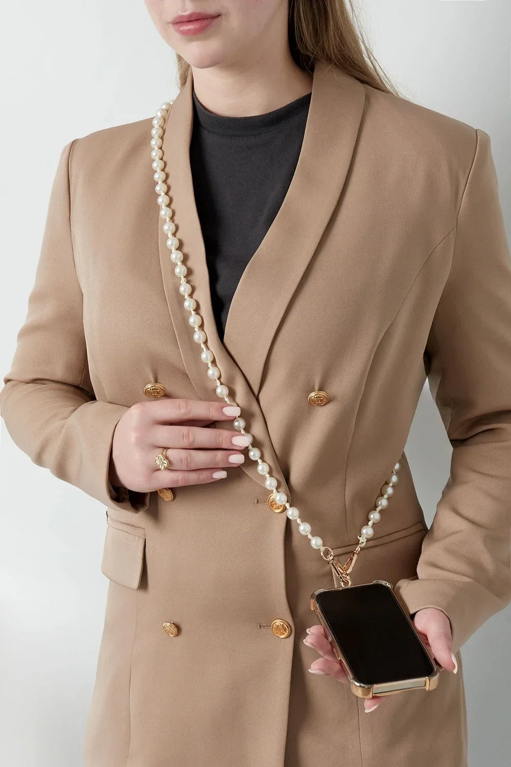 Telefoonkoord met parels