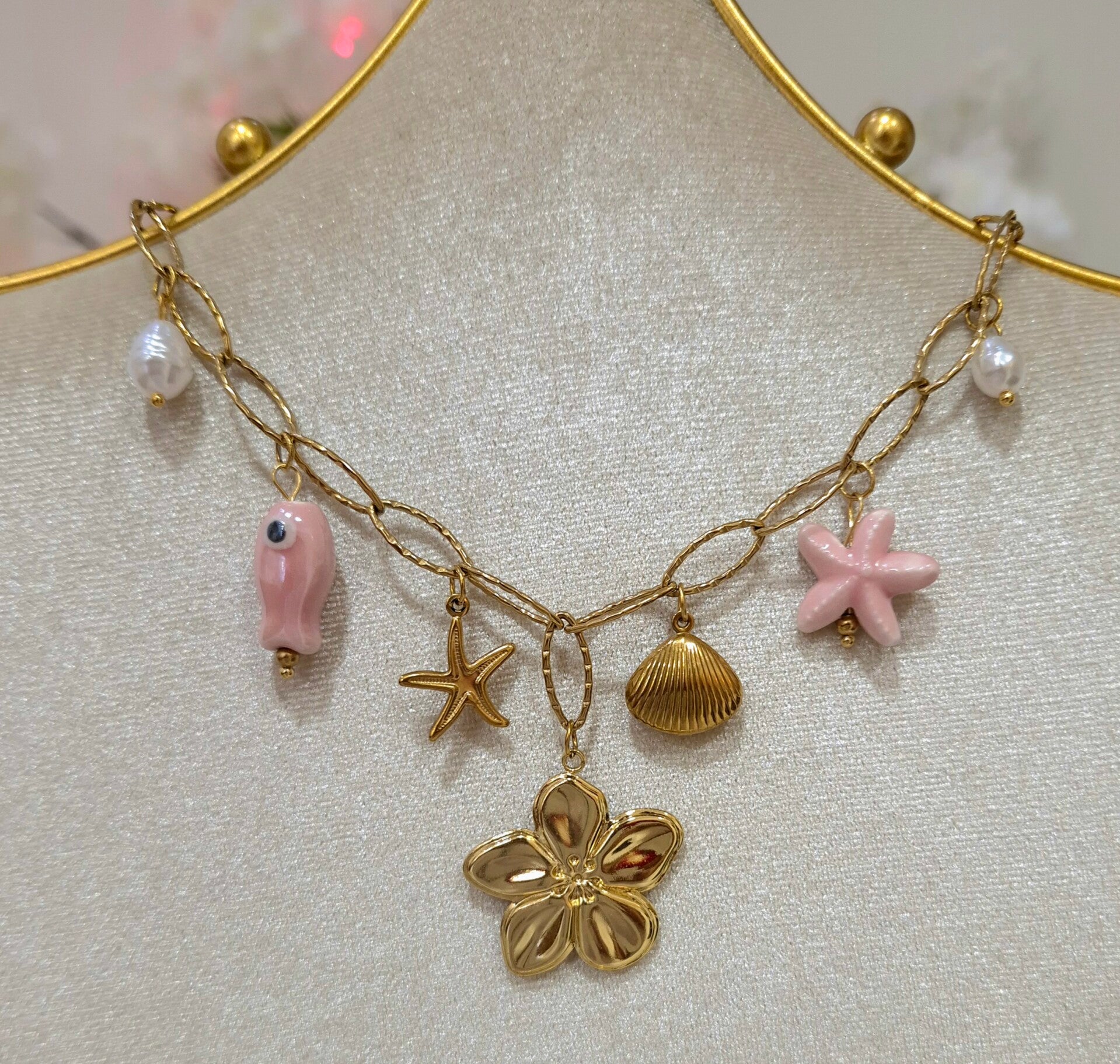 Collier-Lea-acier-inoxydable-doré