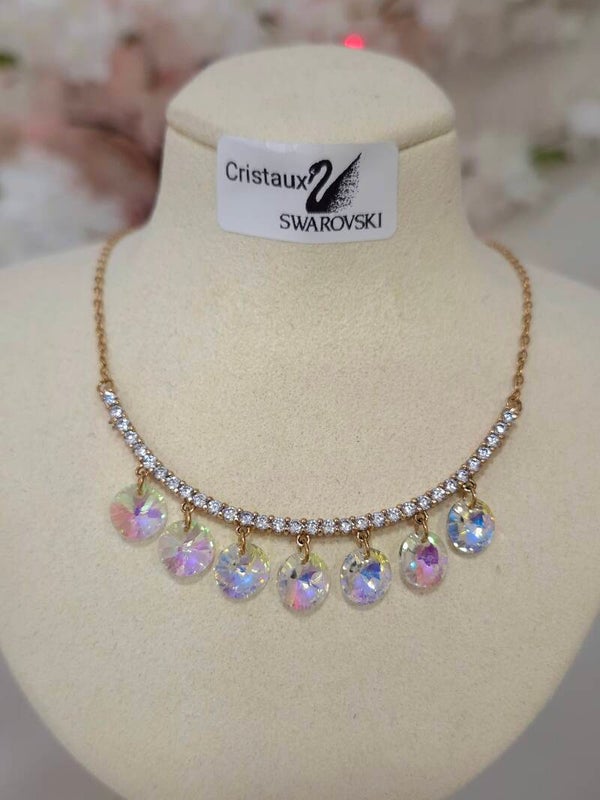 Collier acier inoxydable & cristaux Swarovski